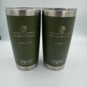 Yeti Rambler Tumbler 20oz Olive Green Logo Set of 2 Mug